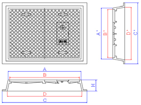 鉄蓋 基本寸法 指示図